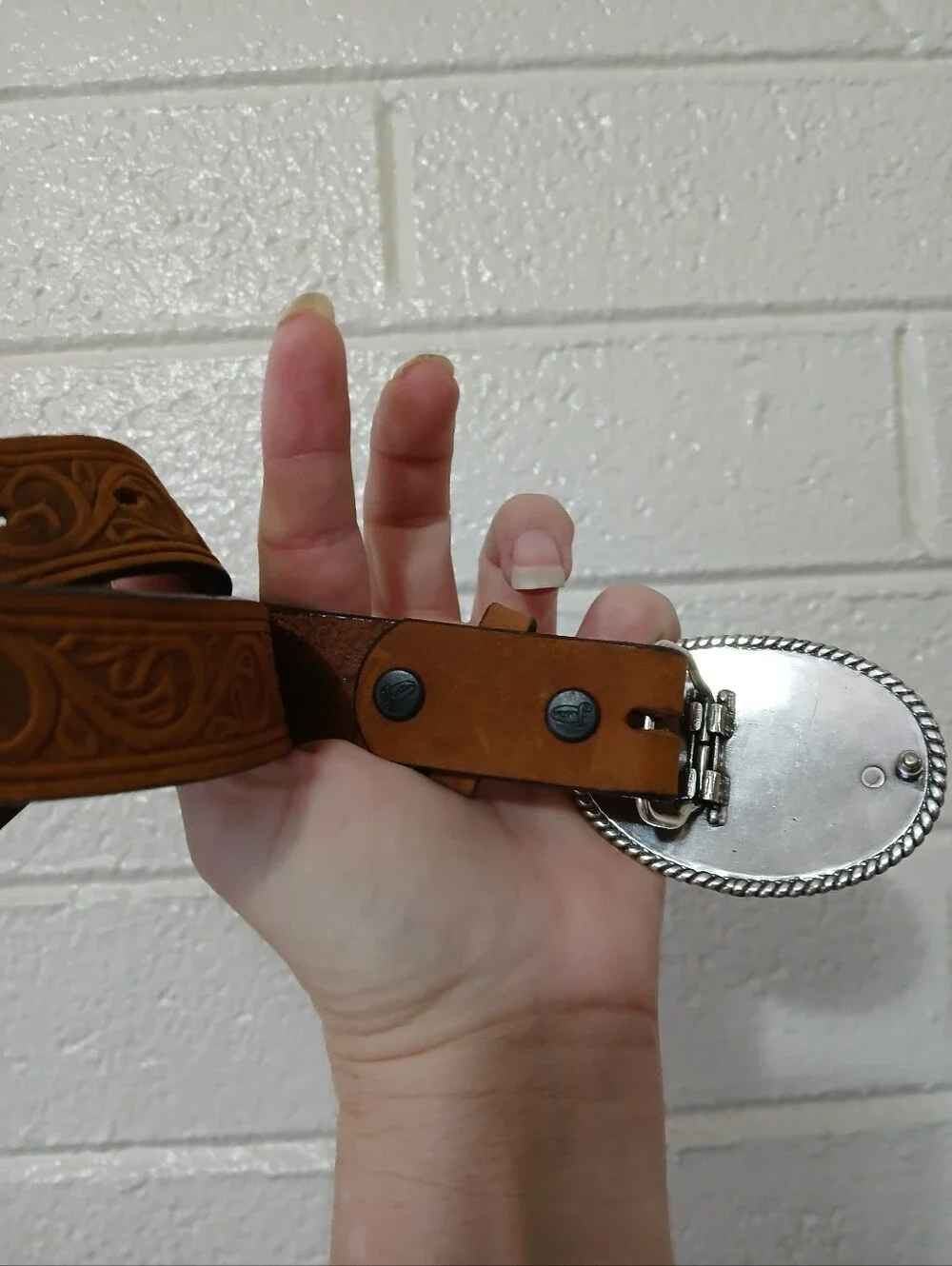 Justin Girls Aged Bark Western Scroll Trophy Belt 815BD